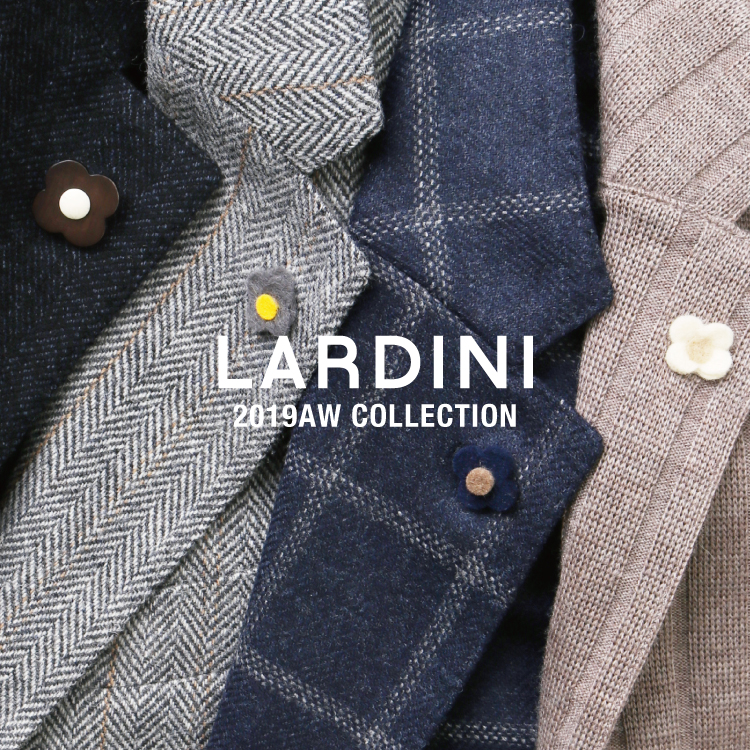 極美品>LARDINI モノトーン ブートニエール 高級チェルッティ社生地