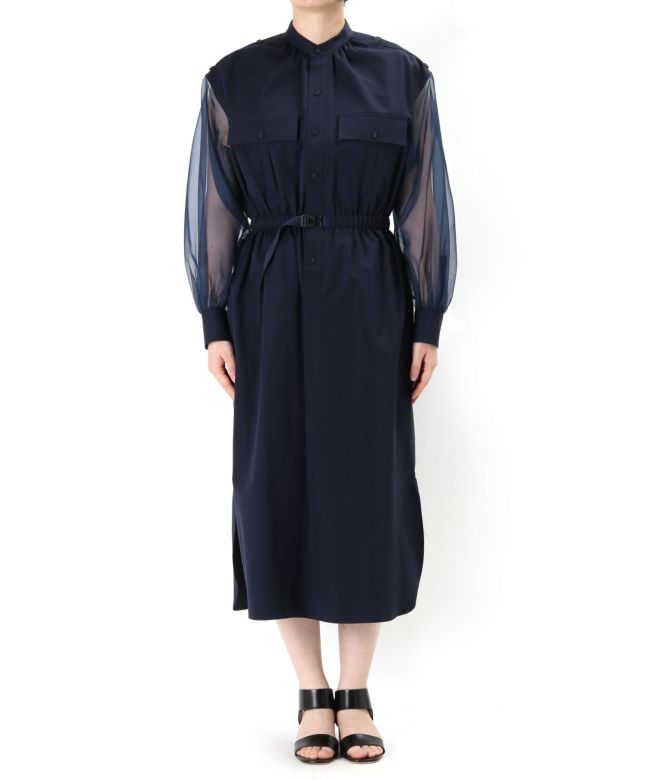 HYKE 2021SS | GROSGRAIN SHIRT DRESS