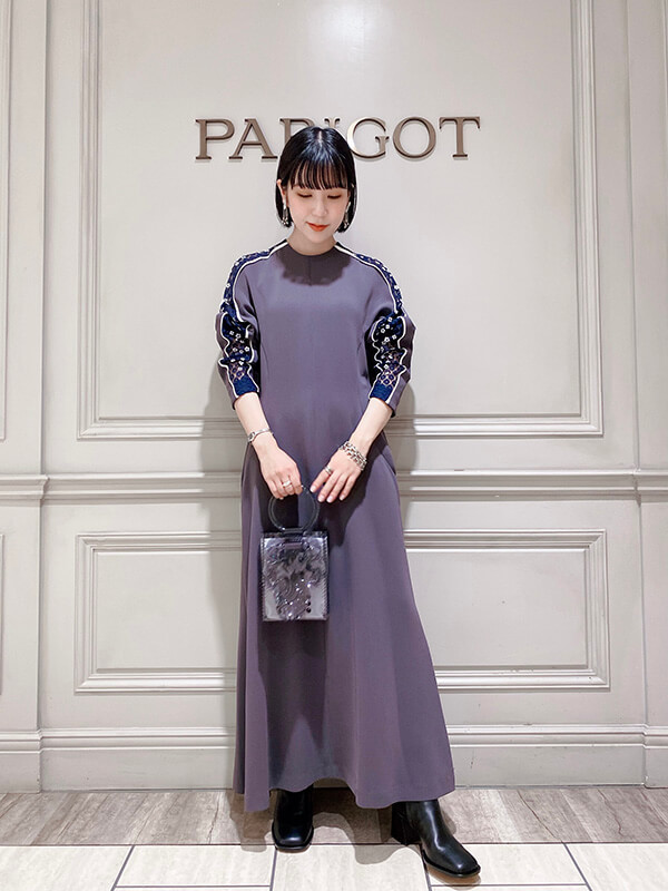 osmanthus motif embroidery dress mame（Pedicel  