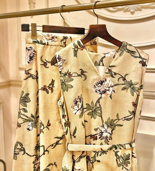 アメリ AMERI 花柄 ワンピース 分厚 シャツ ロング 刺繍 夏 