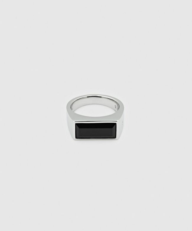 Peaky Ring Polished Black Onyx