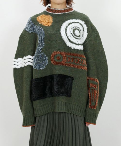Jomon Pattern Knitted Pullover