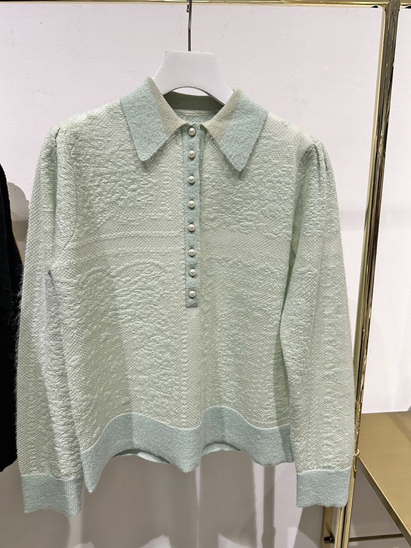 新品同様 muveil ミュベール バンダナ柄 ニット プルオーバー ポロ  