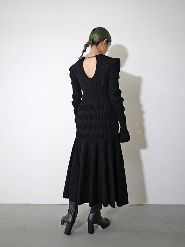 フェティコ FETICO 24SS シアーストライプ ニットドレス ワンピース 