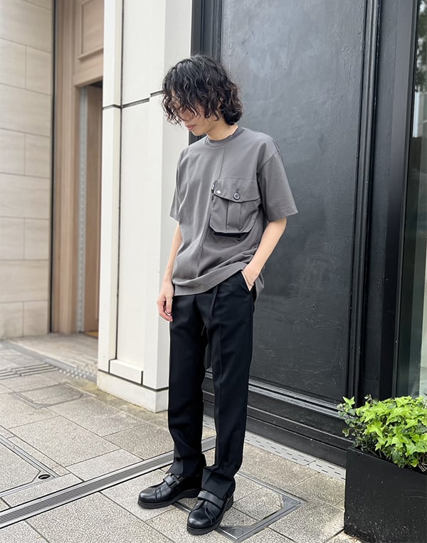 Tamme タムパンツブラック×グレーモード 24SS