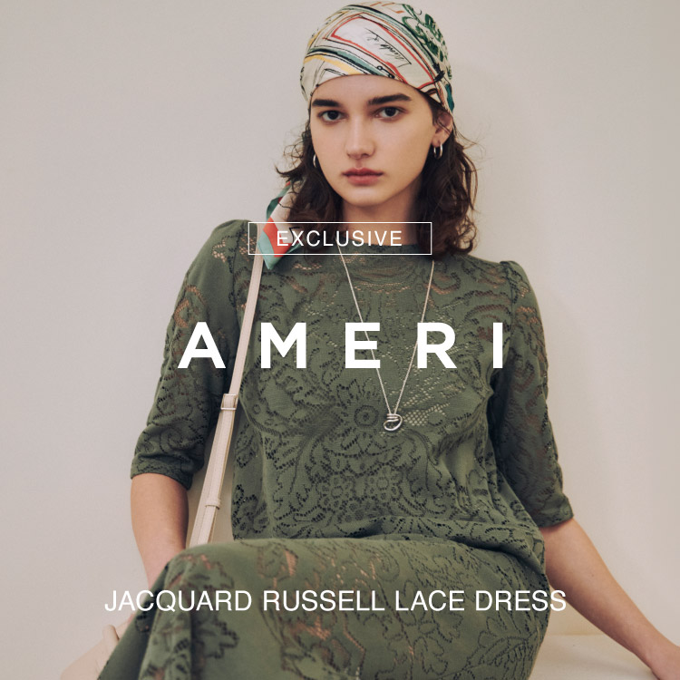 AMERI(アメリ)】PARIGOT別注 JACQUARD RUSSELL LACE DRESS｜PARIGOT  