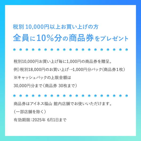 【福山店】お買い上げ金額10％キャッシュバックイベント開催！
