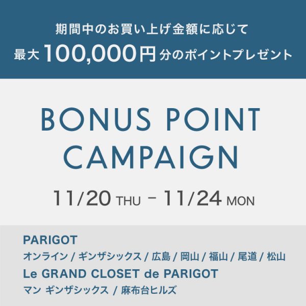 BONUS POINT CAMPAIGN　-最大100,000円分のポイントプレゼント-