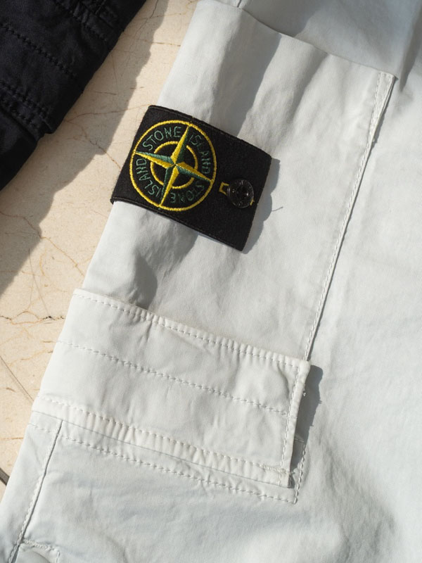 stone island fabric texture stitching detail