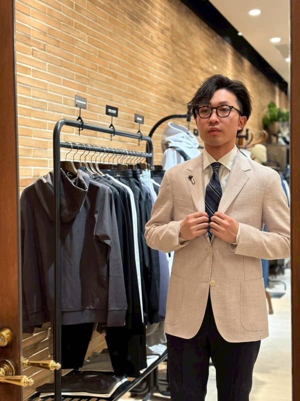 美品】LARDINI ラルディーニ テーラード キャメル ブートニエール付 脱 