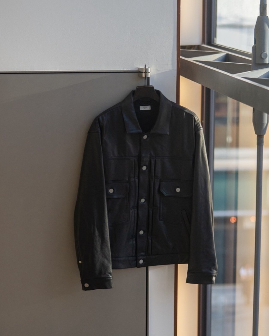 YOKE Leather Trucker Jacket