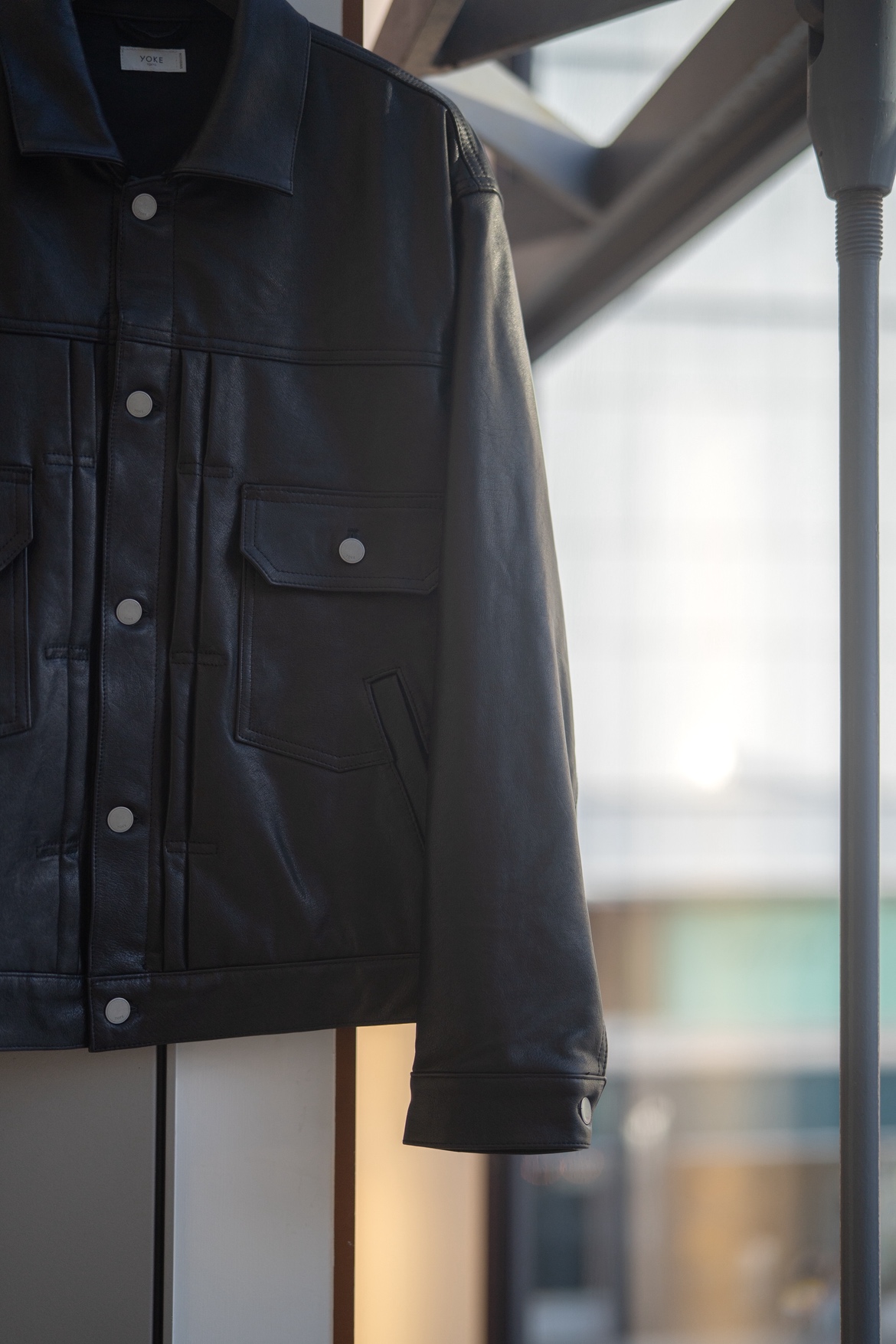 YOKE Leather Trucker Jacket